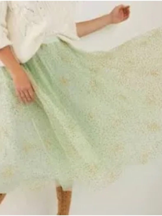 Anthropologie Dresses & Skirts - Anthropologie Sydney Shimmer Tulle Midi Skirt Mint Green Size Small